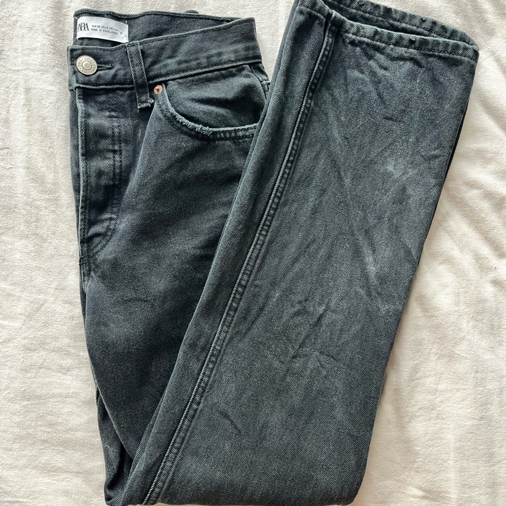 ZARA Straight Leg Black Denim